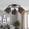 Tallaboa plafonnier 3 spots orientables, abat-jour ajourés effet doré