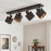 Spot de plafond Alsen, abat-jour ajourés à chevrons or et noir, têtes orientables