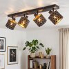 Spot de plafond Alsen, abat-jour ajourés à chevrons or et noir, têtes orientables