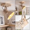 Plafonnier orientable Orny, socle carré en bois sable, au design scandinave