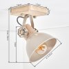 Plafonnier orientable Orny, socle carré en bois sable, au design scandinave