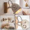 Applique murale Herford, projecteur conique orientable écru avec abat-jour sable