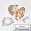 Applique murale Herford, projecteur conique orientable écru avec abat-jour sable