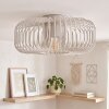 Plafonnier cage scandinave Wemude, structure ronde ajourée couleur sable, E27