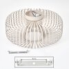 Plafonnier cage scandinave Wemude, structure ronde ajourée couleur sable, E27