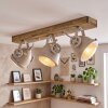 Plafonnier Herford écru avec poutre en bois et têtes orientables pour couloir et entrée