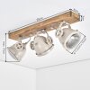 Plafonnier Herford écru avec poutre en bois et têtes orientables pour couloir et entrée
