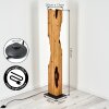 Lampadaire moderne Sernadelo en bois écru, découpes organiques et douilles E27 visibles