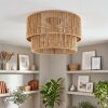 Plafonnier Tamir bohème à double abat-jour cylindrique en corde écrue, ø 45 cm