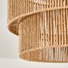 Plafonnier Tamir bohème à double abat-jour cylindrique en corde écrue, ø 45 cm