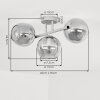 Plafonnier moderne Koyoto à trois abat-jour en verre ambré, E14, disposition en grappe