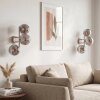 Applique murale moderne Gastor en sable, 3 lumières à abat-jour ronds fumés, set de 2