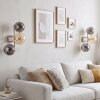 Applique murale Gastor moderne en set de 2, trois abat-jour ronds en verre fumé et ambre