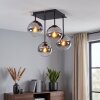 Plafonnier Gastor moderne à 4 lumières avec abat-jour en verre chromé, fumé et clair