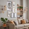 Applique murale moderne Koyoto, set de 2 à 3 lumières, abat-jour ronds ambrés et clairs