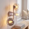 Applique murale Koyoto moderne, 3 lumières, abat-jour en verre fumé, ambre et clair