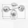 Plafonnier Gastor à trois abat-jour ronds en verre fumé, structure moderne sable