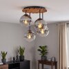 Plafonnier moderne à 4 lumières Gastor avec abat-jour en verre fumé et clair en grappe