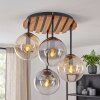 Plafonnier à 4 lumières Gastor, cluster en verre fumé, ambre et clair