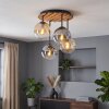 Plafonnier à 4 lumières Gastor, cluster en verre fumé, ambre et clair