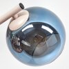 Applique murale moderne Koyoto, 3 abat-jour ronds en verre bleu, vert et cuivré