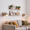 Applique murale orientable Herford, set de 2, projecteur métallique sur support en bois
