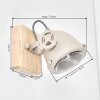 Applique murale orientable Herford, set de 2, projecteur métallique sur support en bois