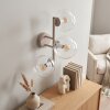 Applique murale Gastor à trois abat-jour en verre clair, disposés verticalement