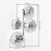 Applique murale Gastor à trois abat-jour en verre clair, disposés verticalement