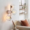 Applique murale moderne Ripoll à 3 lumières avec abat-jour en verre clair