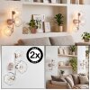 Applique murale moderne Ripoll à trois abat-jour sphériques en verre clair, lot de 2