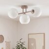 Plafonnier sphérique moderne Ripoll à trois abat-jour ronds en verre blanc
