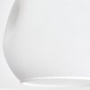 Plafonnier sphérique moderne Ripoll à trois abat-jour ronds en verre blanc