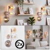 Applique murale moderne Gastor, lot de 2, 3 abat-jour fumés, ambrés et clairs