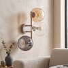 Applique murale moderne Koyoto à trois abat-jour en verre fumé, ambré et clair