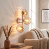 Applique murale Koyoto moderne à 3 lumières, abat-jour ronds en verre ambré