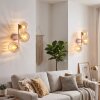 Applique murale moderne Koyoto en lot de 2, 3 abat-jour ambrés cannelés