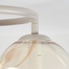 Plafonnier moderne Gastor avec 3 abat-jour en verre groupés, fumé, ambré et clair