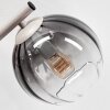 Applique murale moderne Koyoto à trois abat-jour sphériques en verre fumé et clair