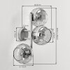 Applique murale Koyoto moderne en sable, set de 2, trois abat-jour ronds fumés