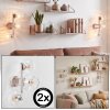 Applique murale moderne Koyoto, set de 2 avec 3 abat-jour ronds en verre clair cannelé