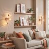 Applique murale moderne Koyoto, set de 2 avec 3 abat-jour ronds en verre clair cannelé