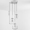 Suspension à 3 lumières moderne Gastor en grappe, réglable à l’installation