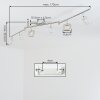 Plafonnier linéaire Villenauxe, LED 3000 Kelvin blanc chaud, modules carrés orientables