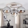 Plafonnier moderne Gastor en cluster à 3 lumières, abat-jour ronds en verre fumé