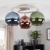 Plafonnier moderne Koyoto à trois abat-jour ronds en verre coloré, E14