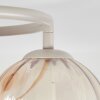 Plafonnier moderne Koyoto à trois abat-jour ronds en verre fumé, ambre et clair