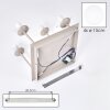 Plafonnier moderne Gastor, quatre abat-jour ronds en verre blanc, structure sable