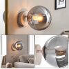 Applique murale moderne Gastor avec abat-jour sphérique en verre fumé
