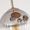 Plafonnier style bohème Koyoto à 4 lumières, avec abat-jour ronds en verre fumé et clair